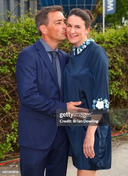 Jan Sosniok and his wife Nadine Sosniok arrive at the GreenTec Awards at ewerk on May 12, 2017 in Berlin, Germany.