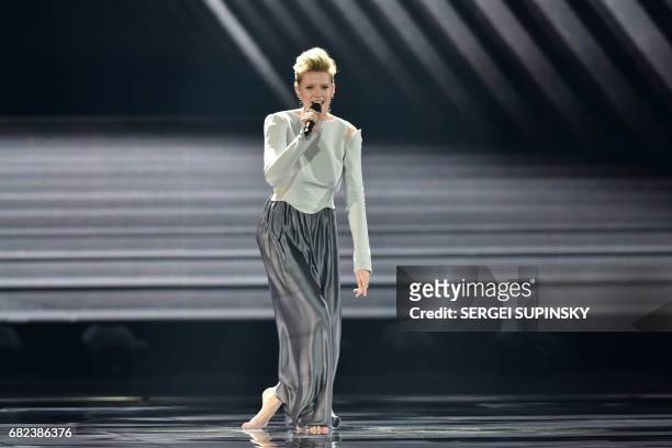 German singer-songwriter representing Germany with the song "Perfect life" Isabella Levina Luen aka Levina performs on stage during the Grand Final...