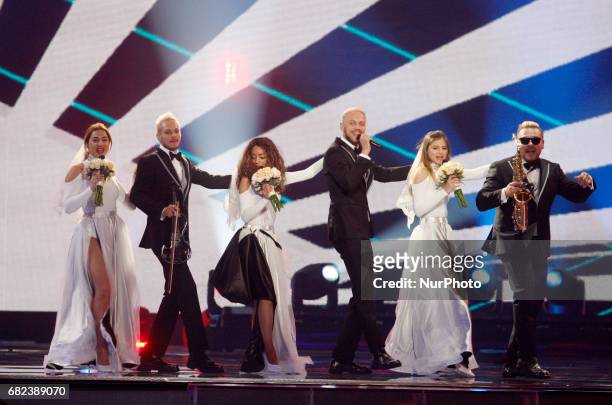 Sunstroke Project from Moldova perform with the song &quot;Hey Mamma&quot;,during the rehearsal for the Grand Final of the Eurovision Song Contest,...