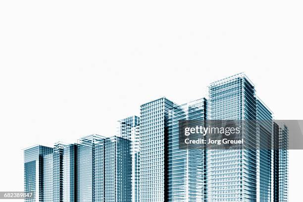 cgi skyscrapers - wolkenkratzer stock-grafiken, -clipart, -cartoons und -symbole