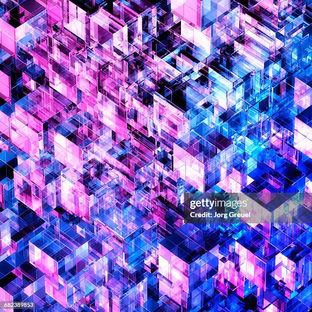 crystal cubes - colourful interior stock illustrations