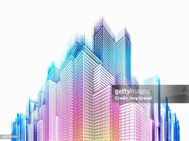 vibrant skyscrapers - business stock illustrations
