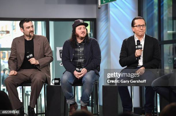 Dylan Bank, Daniel Di Mauro and Morgan Pehme attend Build Series to discuss the film "Get Me Roger Stone" at Build Studio on May 12, 2017 in New York...