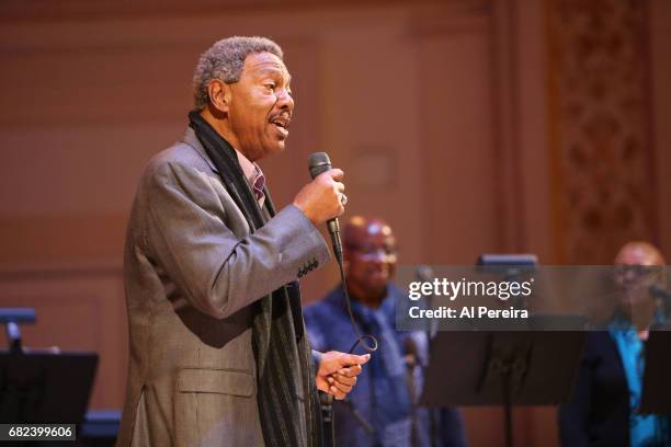 Billy Davis, Jr rehearses for in 'City Winery Presents A Celebration of the Music of Jimmy Webb' at Carnegie Hall on May 3, 2017 in New York City.