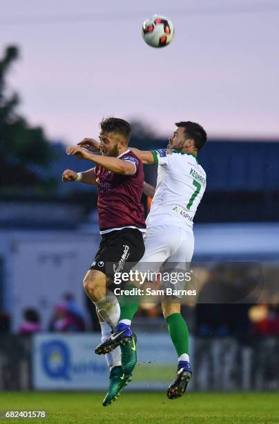 Galway , IReland - 12 May 2017; Jimmy Keohane of Cork City in action against Alex Byrne of Galway United during the SSE Airtricity League Premier...