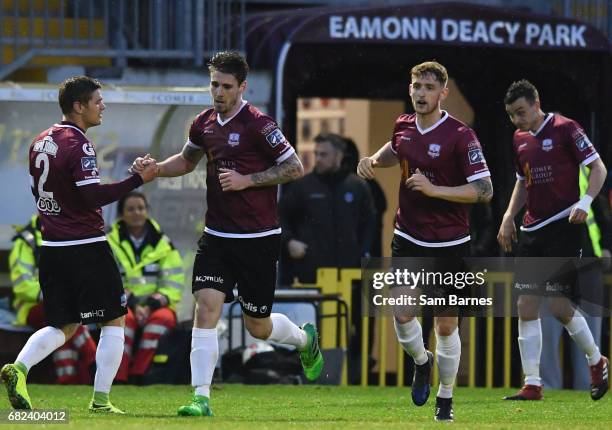 Galway , IReland - 12 May 2017; Stephen Folan of Galway United, second from left, celebrates with team-mates after scoring his side's first goal...