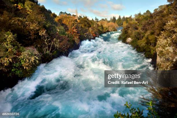 Wild Rushing Stream Of Huka Falls New Zealand High-Res Stock Photo ...