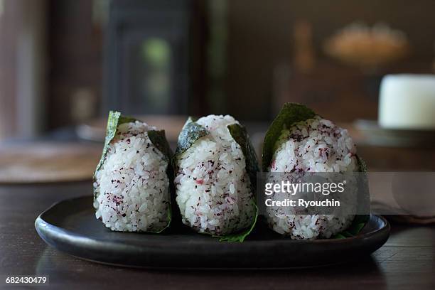 japanese style, japanese food, healthy diet - rice ball stock pictures, royalty-free photos & images