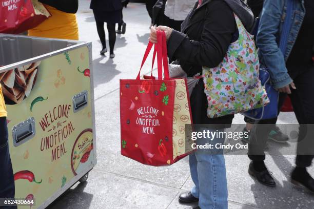 View of an Unofficial Meal event in NYC celebrating #NationalHummusDay hosted by Lea Michele & Sabra Dipping Company at Astor Place on May 12, 2017...