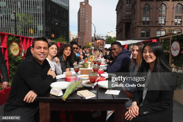 View of an Unofficial Meal event in NYC celebrating #NationalHummusDay hosted by Lea Michele & Sabra Dipping Company at Astor Place on May 12, 2017...