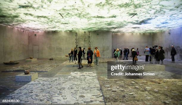 General view of 'The Theater of Disappearance' exhibition of Argentine artist Adrian Villar Rojas during the opening at Kunsthaus on May 12, 2017 in...