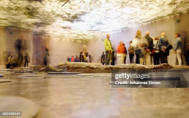 General view of 'The Theater of Disappearance' exhibition of Argentine artist Adrian Villar Rojas during the opening at Kunsthaus on May 12, 2017 in...