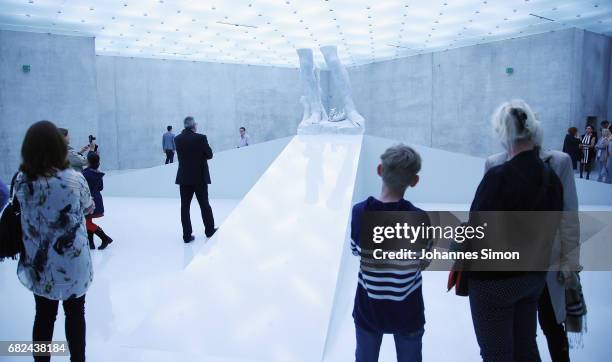 General view of 'The Theater of Disappearance' exhibition of Argentine artist Adrian Villar Rojas during the opening at Kunsthaus on May 12, 2017 in...