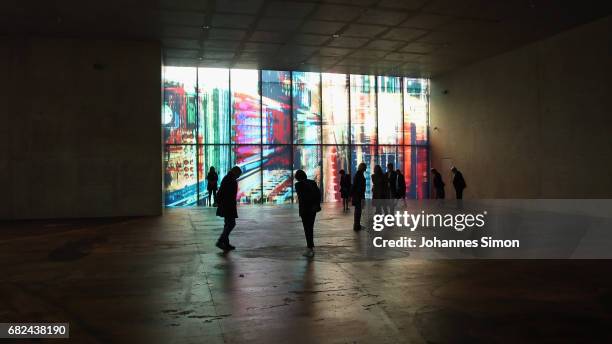 General view of 'The Theater of Disappearance' exhibition of Argentine artist Adrian Villar Rojas during the opening at Kunsthaus on May 12, 2017 in...