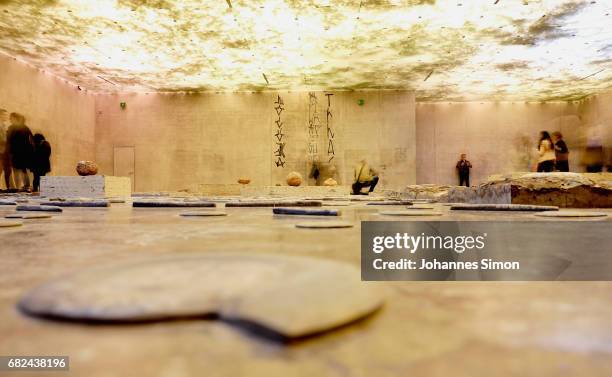 General view of 'The Theater of Disappearance' exhibition of Argentine artist Adrian Villar Rojas during the opening at Kunsthaus on May 12, 2017 in...