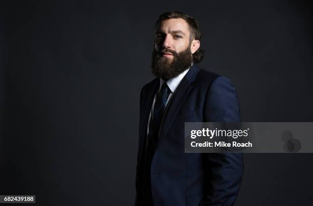 Michael Chiesa poses for a portrait backstage during the UFC Summer Kickoff Press Conference at the American Airlines Center on May 12, 2017 in...