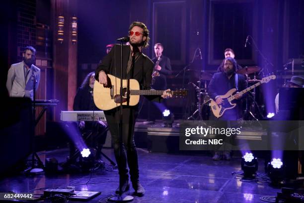 Episode 0674-- Pictured: Musical Guest Father John Misty featuring Joshua Michael "Josh" Tillman performs "Total Entertainment Forever" on May 12,...