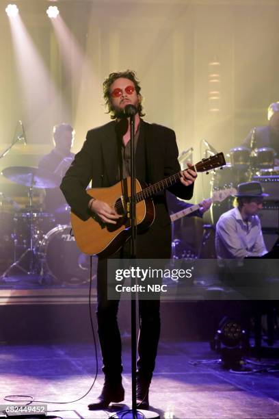 Episode 0674-- Pictured: Musical Guest Father John Misty featuring Joshua Michael "Josh" Tillman performs "Total Entertainment Forever" on May 12,...