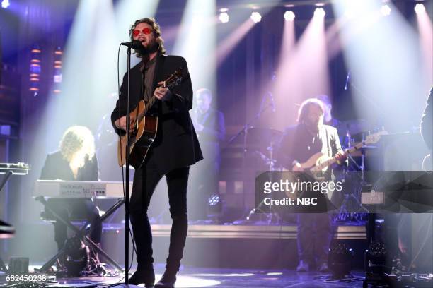 Episode 0674-- Pictured: Musical Guest Father John Misty featuring Joshua Michael "Josh" Tillman performs "Total Entertainment Forever" on May 12,...