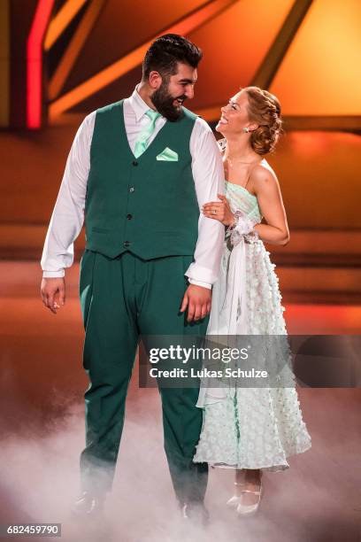 Faisal Kawusi and Oana Nechiti perfom on stage during the 8th show of the tenth season of the television competition 'Let's Dance' on May 12, 2017 in...