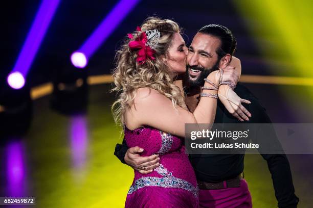 Angelina Kirsch and Massimo Sinato perfom on stage during the 8th show of the tenth season of the television competition 'Let's Dance' on May 12,...