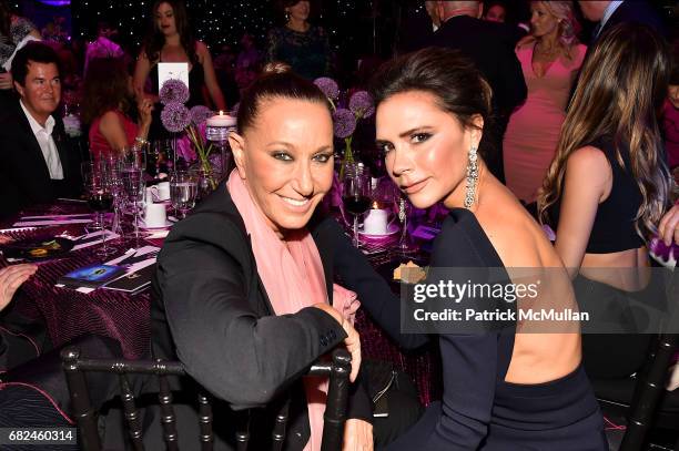 Donna Karan and Victoria Beckham attend the 2017 Hot Pink Party "Super Nova" presented by the Breast Cancer Research Foundation at Park Avenue Armory...