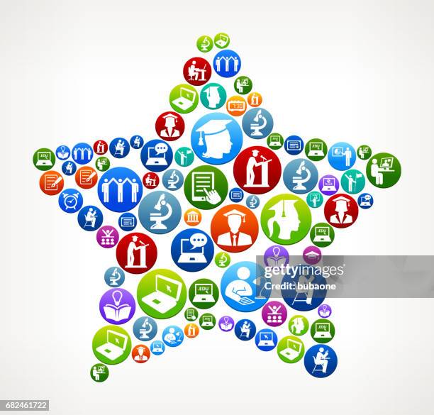 star e-learning and college education vector button pattern - middle school math stock illustrations