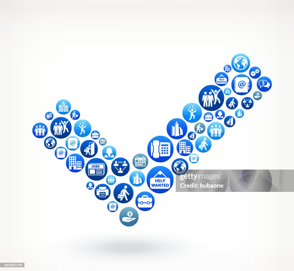 Check Mark Work And Employment Blue Vector Button Pattern High-Res ...