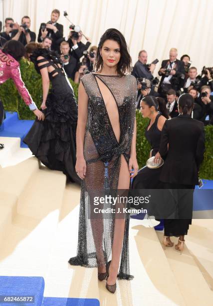 Model Kendall Jenner attends the "Rei Kawakubo/Comme des Garcons: Art Of The In-Between" Costume Institute Gala at Metropolitan Museum of Art on May...
