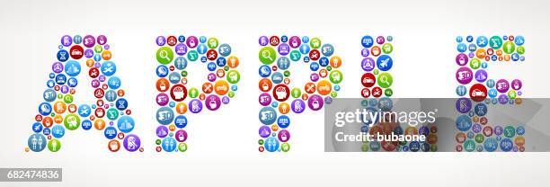 apple future and futuristic technology vector buttons. - organic background cell stock illustrations