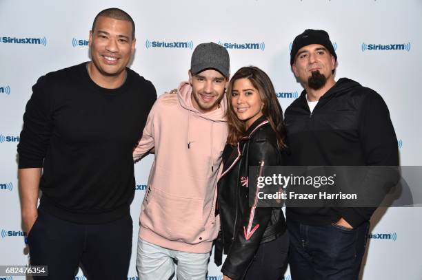 SiriusXM hosts Michael Yo, singer Liam Payne, Symon and Tony Fly attend the "Hits 1 In Hollywood" On SiriusXM Hits 1 Channel at The SiriusXM Studios...