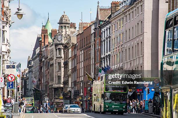 busy road in dublin, ireland - dublin street stock pictures, royalty-free photos & images