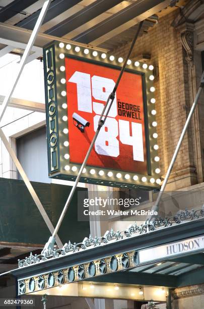 Broadway Theatre Marquee Unveiling for the new stage adaptation of George Orwell's '1984' starring Tom Sturbridge, Olivia Wilde and Reed Birney at...