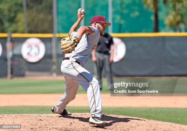 Bethune left handed pitcher Joseph Calamita pitches during a college baseball game between the Bethune-Cookman University Wildcats and the University...