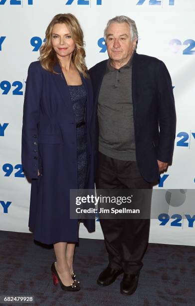 Actors Michelle Pfeiffer and Robert De Niro attend the "The Wizard Of Lies" presented by 92Y May 12, 2017 in New York City.