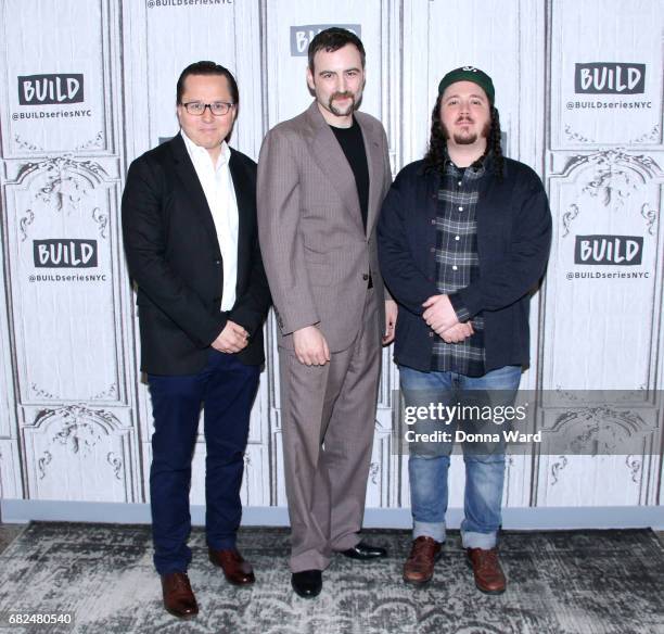 Morgan Pehme, Dylan Bank and Daniel DiMauro appear to promote "Get Me Roger Stone" during the BUILD Seriesat Build Studio on May 12, 2017 in New York...