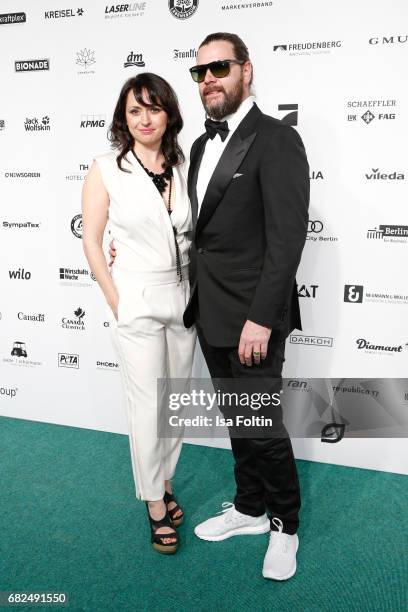 British singer Rea Garvey and his wife Josephine Garvey attend the GreenTec Awards at ewerk on May 12, 2017 in Berlin, Germany.