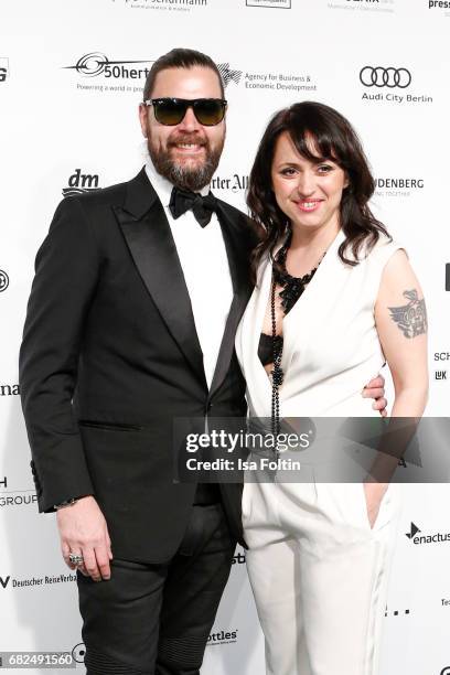 British singer Rea Garvey and his wife Josephine Garvey attend the GreenTec Awards at ewerk on May 12, 2017 in Berlin, Germany.