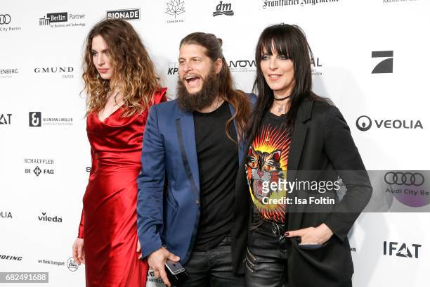 German singer Nena with her daughter Larissa Freitag and her boyfriend Philipp Palm attend the GreenTec Awards at ewerk on May 12, 2017 in Berlin,...