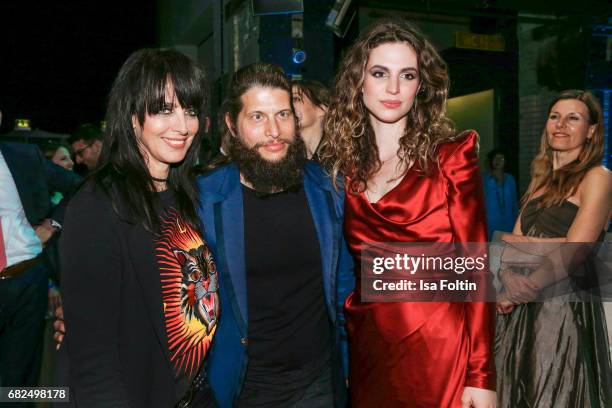 German singer Nena with her partner Philipp Palm and her daughter Larissa Freitag during the GreenTec Awards Show at ewerk on May 12, 2017 in Berlin,...