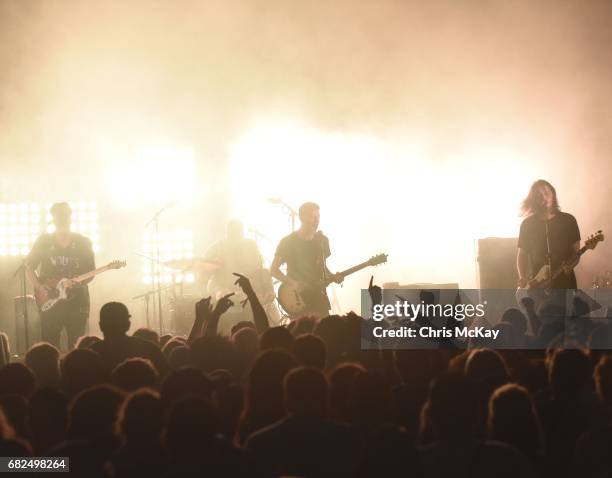 Steve Sladowski, Zack Mykula, Stefan Babcock, and Nestor Chumak of Pup perform at Shaky Knees Music Festival at Centennial Olympic Park on May 12,...