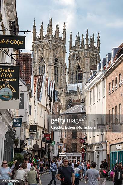 tourists in old york - york minster stock pictures, royalty-free photos & images