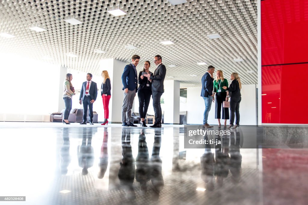 Business people in a lobby