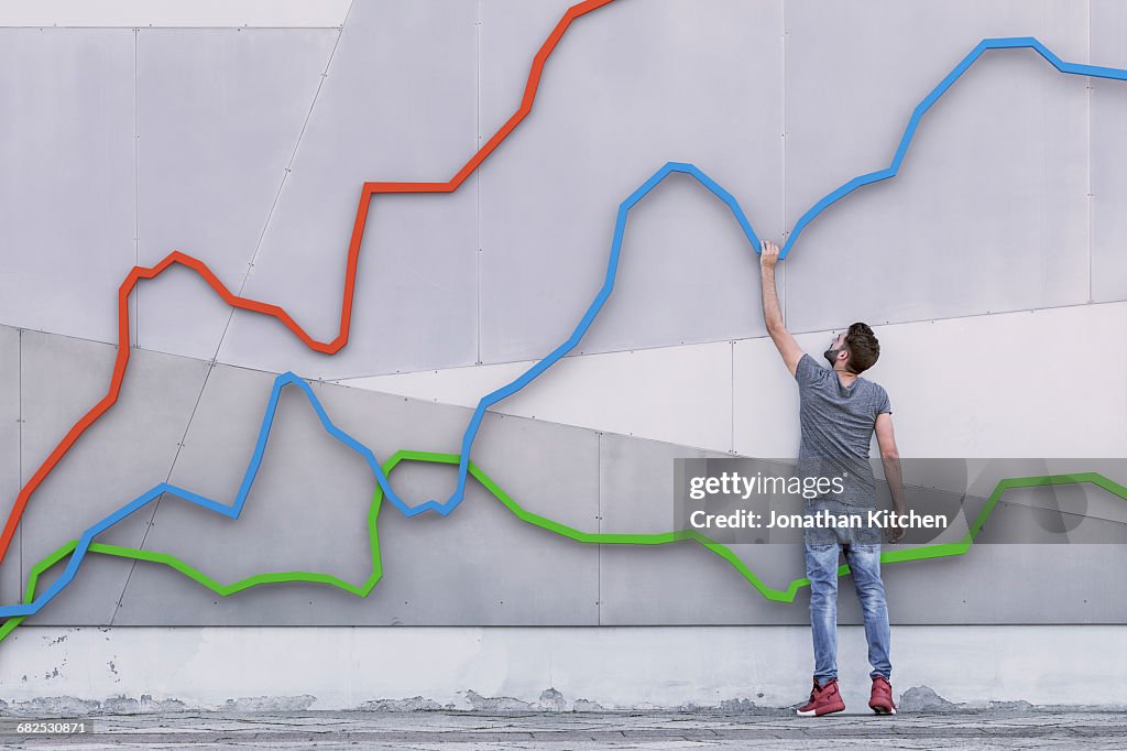 Three coloured graph with man