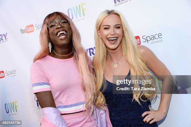 Miles Jai and Gigi Gorgeous attend the opening night ceremony for OUT Web Fest 2017 LGBTQ + Digital Shorts Festival at YouTube Space LA on May 12,...