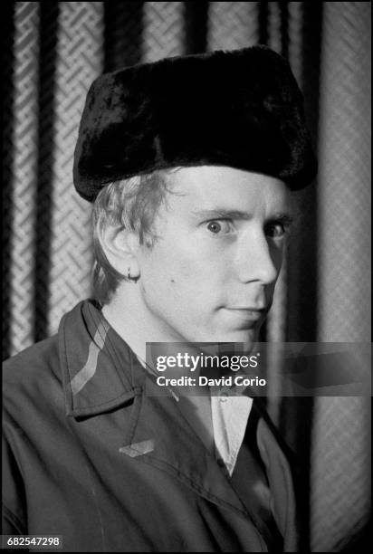 John Lydon at a press conference for Public Image Limited at Royal Lancaster Hotel, London, 26 October 1983.