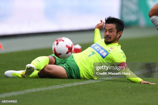 Yuto Sato of JEF United Chiba in action during the J.League J2 match between JEF United Chiba and V-Varen Nagasaki at Fukuda Denshi Arena on May 13,...