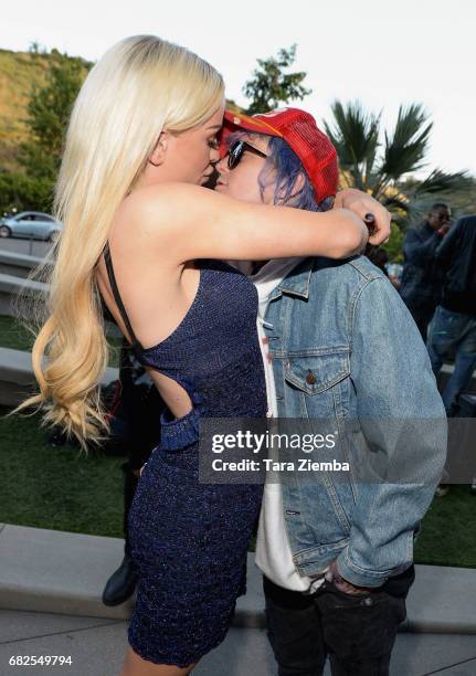 Gigi Gorgeous and Nats Getty arrive at the opening night ceremony for OUT Web Fest 2017 LGBTQ + Digital Shorts Festival at YouTube Space LA on May...