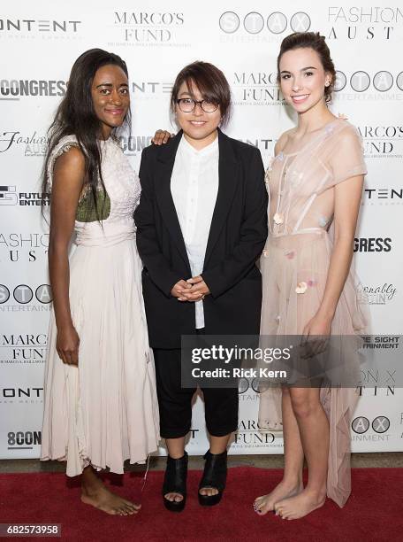 Ashley Bedford, J. Martinez, and Kendall Lewis attend the 'Style Queens' premiere on May 12, 2017 in Austin, Texas.