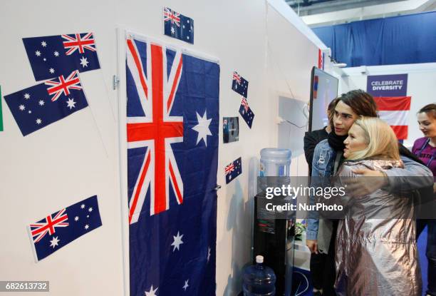 Isaiah from Australia and Anja Nissen from Denmark prior rehearsal for the Grand Final of the Eurovision Song Contest, in Kiev, Ukraine, 13 May 2017....